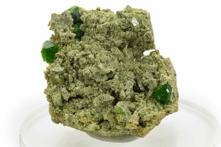 Lustrous Rich-Green Demantoid Garnets on Matrix - Iran #337054